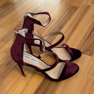 Steve Madden Deep Burgundy Velvet Heels